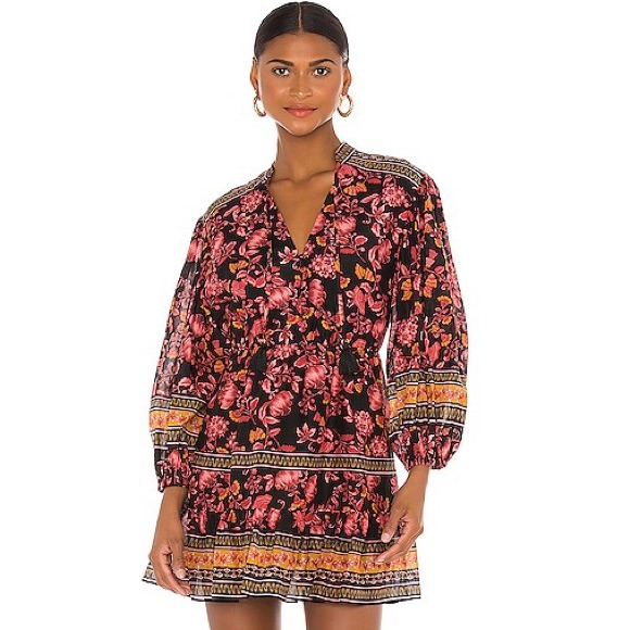 New Alice + Olivia Womenâs Sedona Mandarin Collar Dress In Fall Into You Multi